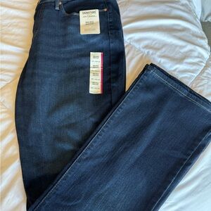 Signature Levi Strauss & Co. Dark Blue Mid Rise Bootcut Jeans